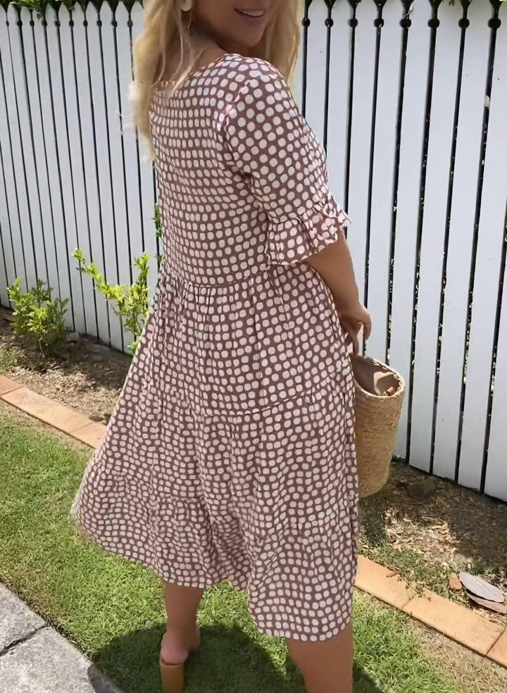 Zora | Sable Short Sleeve Midi Dress